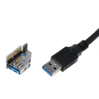 

PCI Express Cable PCI-E 1X to 1X/4x/8x/16x Riser Card Extender Extension Cable (Horizontal USB 3.0 Small Card)