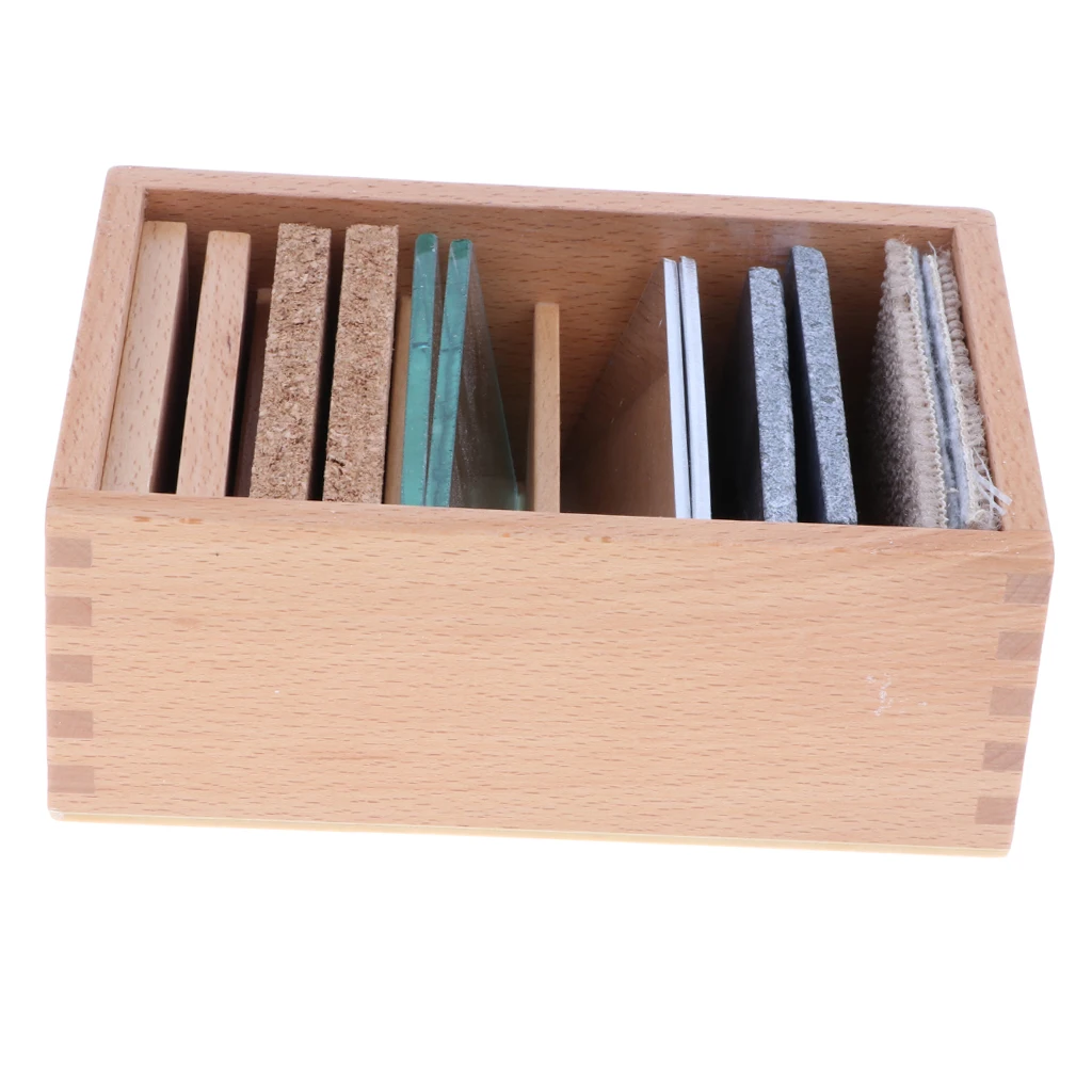 Baby Toy Early Childhood Education Toys Montessori Sensorial Materials Teaching Aids -Thermic Tablets (4 Pair) with a Wooden Box