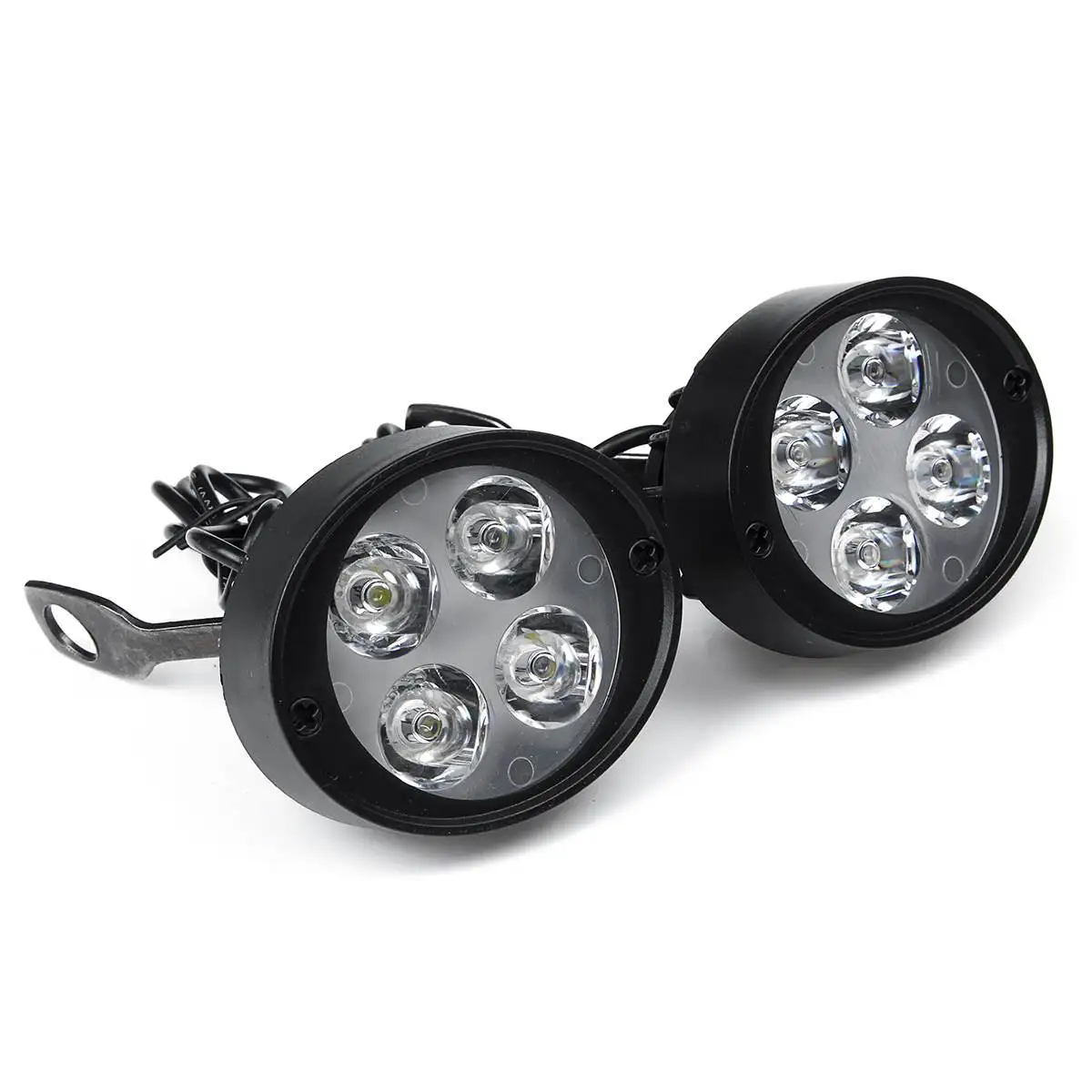 

9600W 4LED Lamp Motorcycle Universals Headlights Bright Side Mirror Light With Switch for a pair of Night Safety Lighting