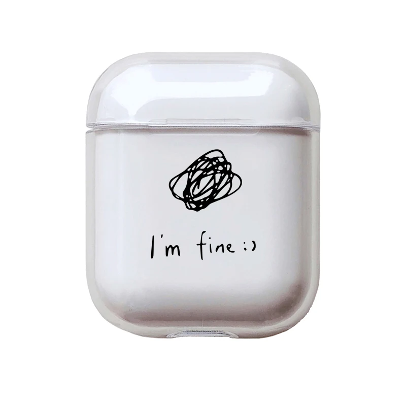 Мягкий силиконовый милый Чехол Air Pods для Apple Airpods, роскошный чехол с рисунком, простой прозрачный чехол Airpods, аксессуары для наушников - Цвет: I200089
