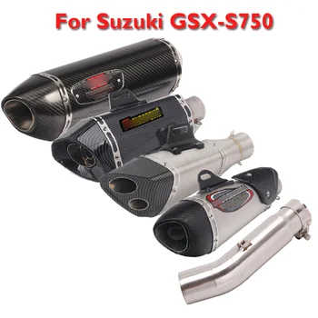

Slip on Motorcycle Exhaust System Tip Muffler Escape Silencer Connector Link Pipe Middle Mid Tube for Suzuki GSXS750 GSR750
