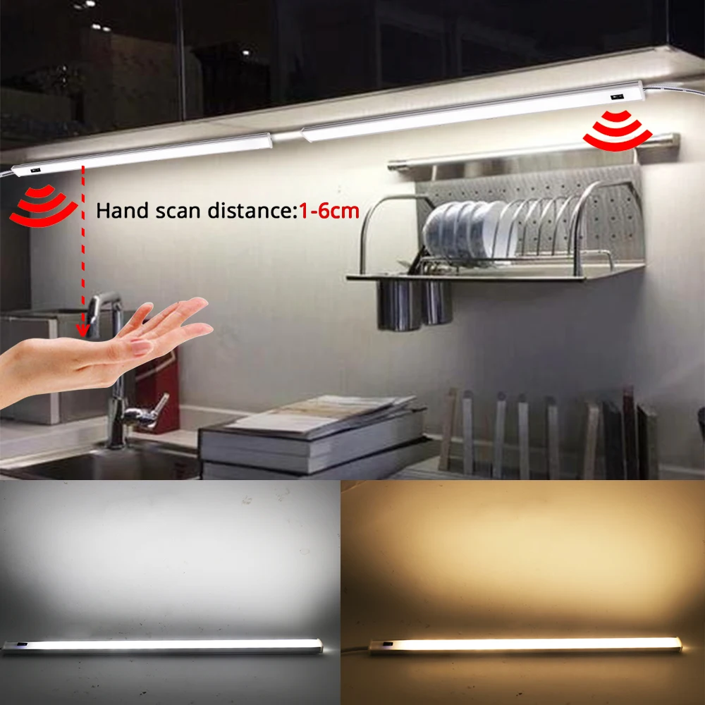 Description Picture 3 of itemDC 5V 12V USB LED Light Hand Sweep Sensor Under Cabinet Bar Light Night Lamp for Kitchen Cabinet Wardrobe Lamp 30/40/50cm