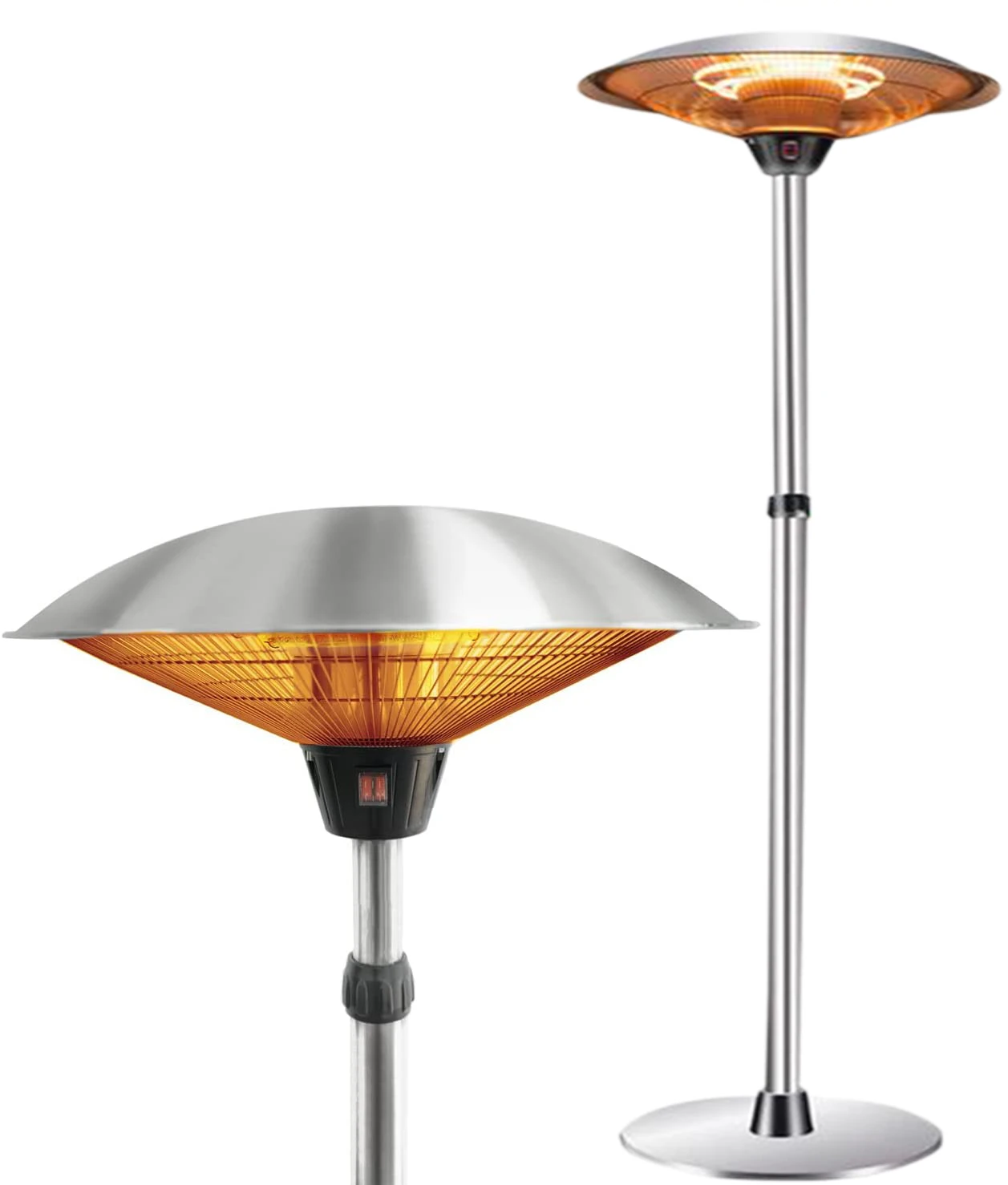 

1500/2200/3000W Electric Patio Heater Home Garden Outdoor Heating Adjustable Height Quiet Operation Standing Waterproof Warmer