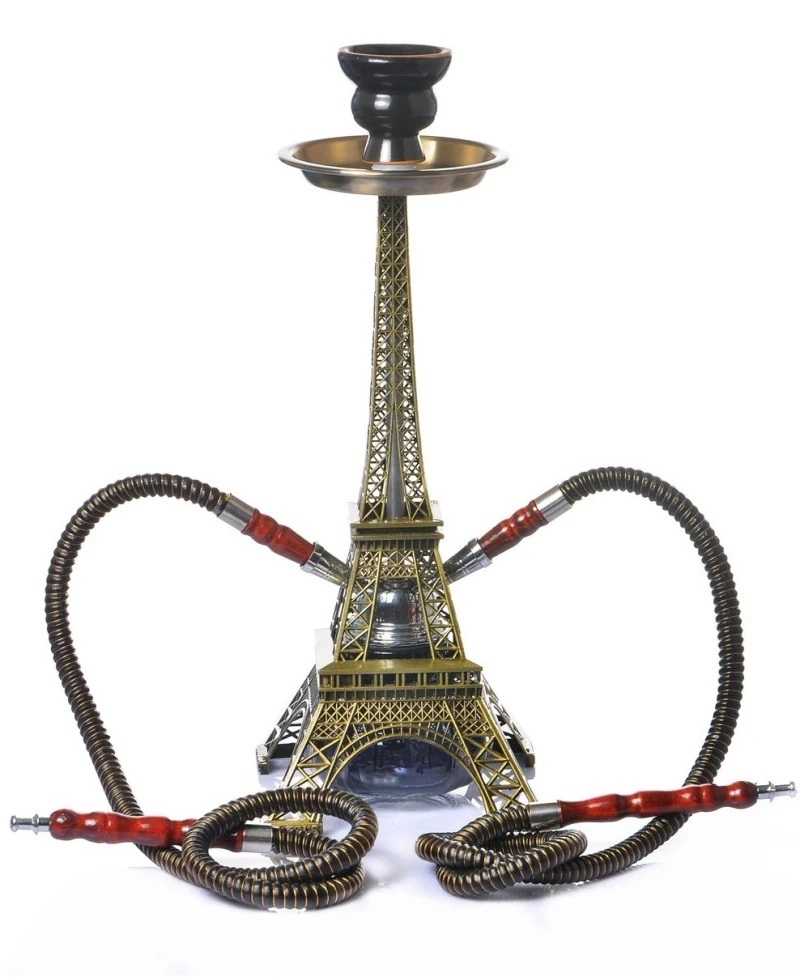 fashionable-arab-paris-eiffel-tower-hookah-shisha-dual-horse-smoke-pipe-tobacco-cigarette-smoke-water-pipe-filter-chicha-kit-set