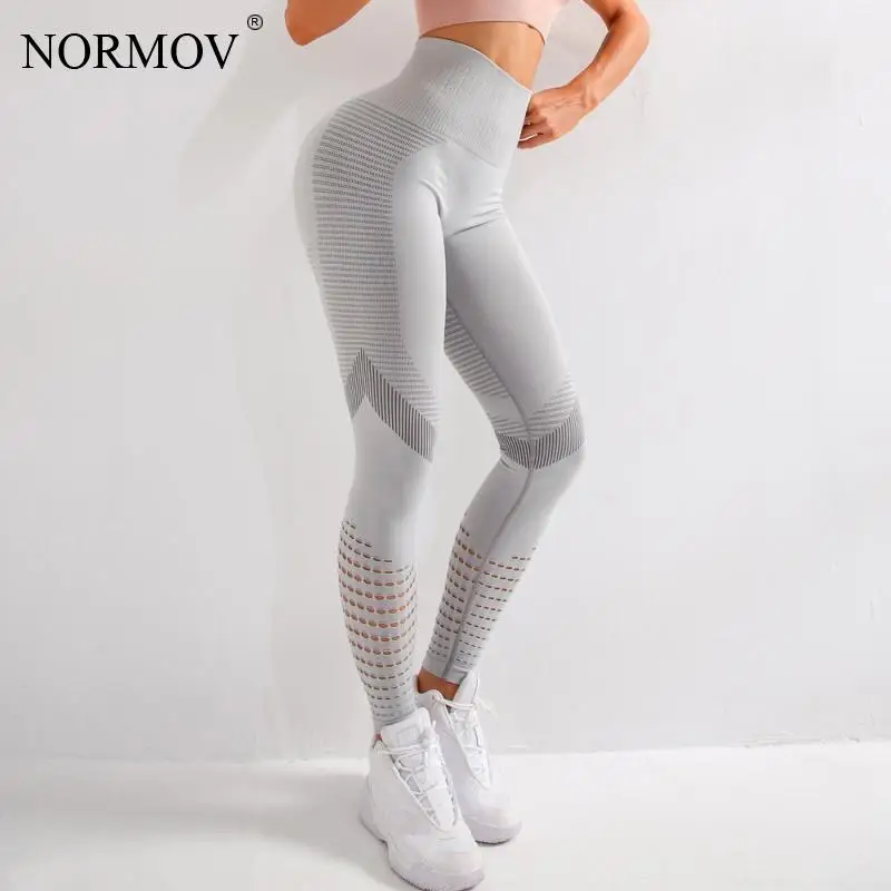 NORMOV, женские бесшовные леггинсы для фитнеса, дышащие, для женщин, высокая талия, пуш-ап, леггинсы, быстросохнущие, для тренировок, леггинсы, Femme Jegging