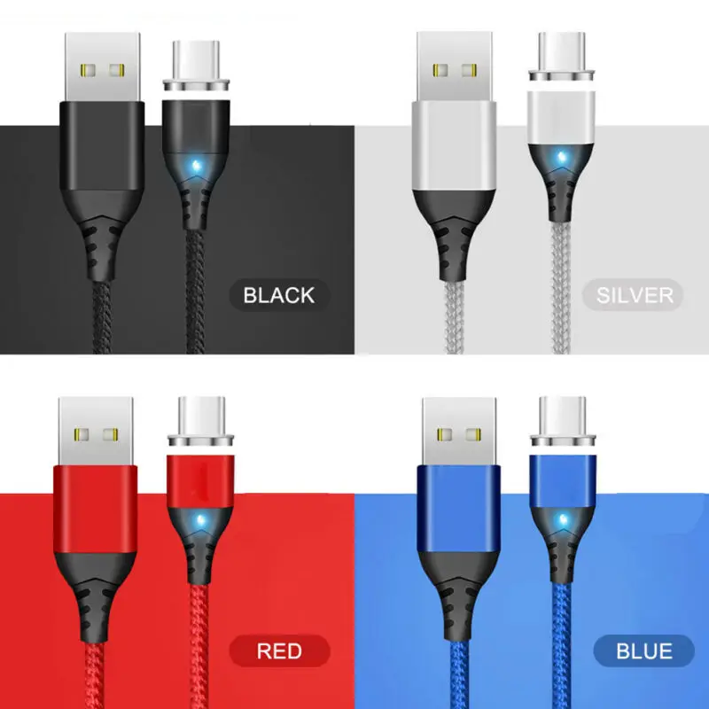 1 метр магнитное зарядное устройство USB кабель Дата синхронизации type-C для samsung huawei разъем тканый+ головка из алюминиевого сплава