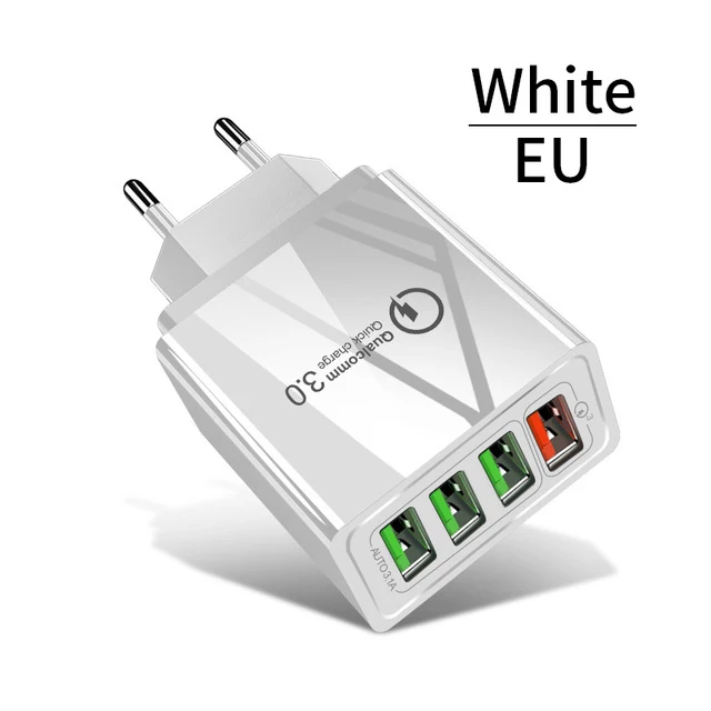EU White 18 Вт Быстрая зарядка 3,0 Быстрая зарядка для мобильных телефонов EU вилка настенное USB зарядное устройство адаптер для iPhone samsung huawei Xiaomi QC3.0 - Тип штекера: EU White