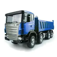 LESU 1/14 Металлическое шасси Sca 8*8 гидравлический подъемный самосвал RC Грузовик Краска синий цвет модель THZH0474