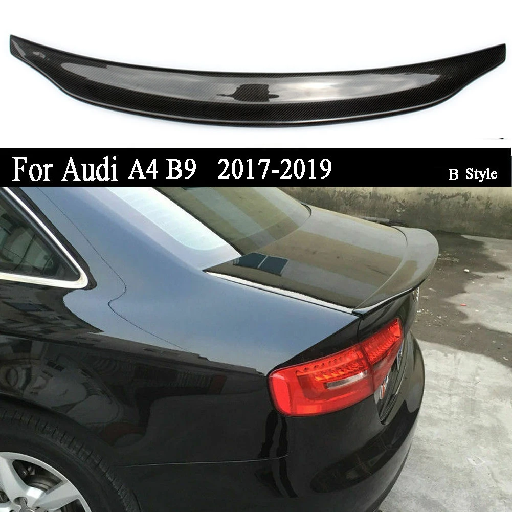 Задний спойлер для багажника Audi A4 B9 2017 2018 2019 из углеродного волокна|Спойлеры и