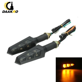 

2PCS 6 LED Universal Water Flicker Flowing LED Motorcycle Turn Signal Indicators Blinkers Flexible Amber Light Lamp 12V