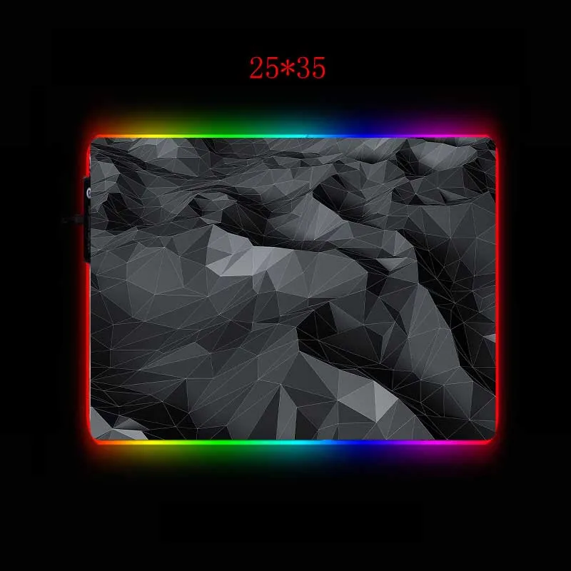 Большой коврик для мыши XGZ с черной треугольной текстурой RGB