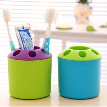 

Cute & Multifunction Toothbrush Holder Bathroom Rack Kitchen Chopsticks Spoon Rack Children Pencil Holder Household Bath Tools