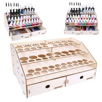 

1Set Wooden Paint Tool Storage Rack with Cabinet Pigment Ink Bottle Organizer Holder
