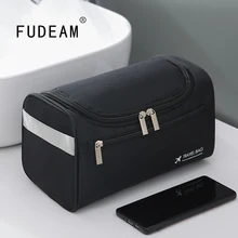 FUDEAM 걸이형 방수 세면 파우치, 폴리에스터, 휴대용 수납백, 세면도구 정리함, 여행용 화장품 가방, 남녀공용