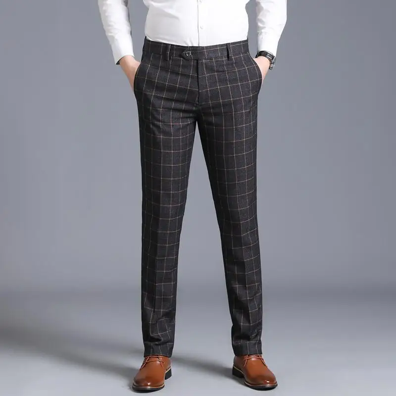 plus size plaid dress pants