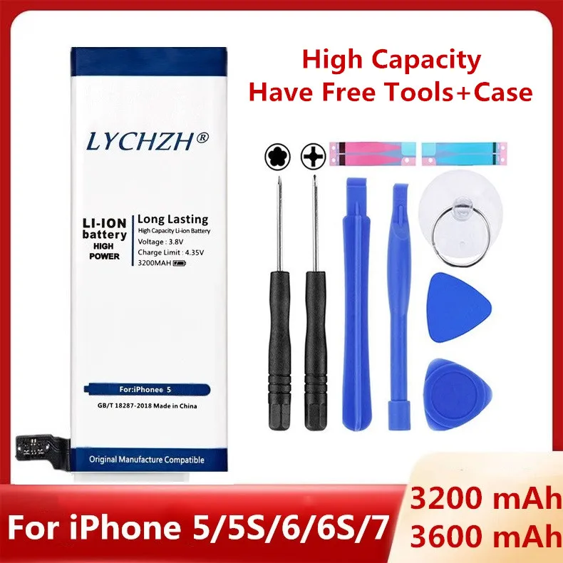 

Hot Brand Original Lithium Battery For iPhone 6S 6 5 5S 7 High Real Capacity Zero Cycle Tool Sticker For iPhone 6S 5S Battery