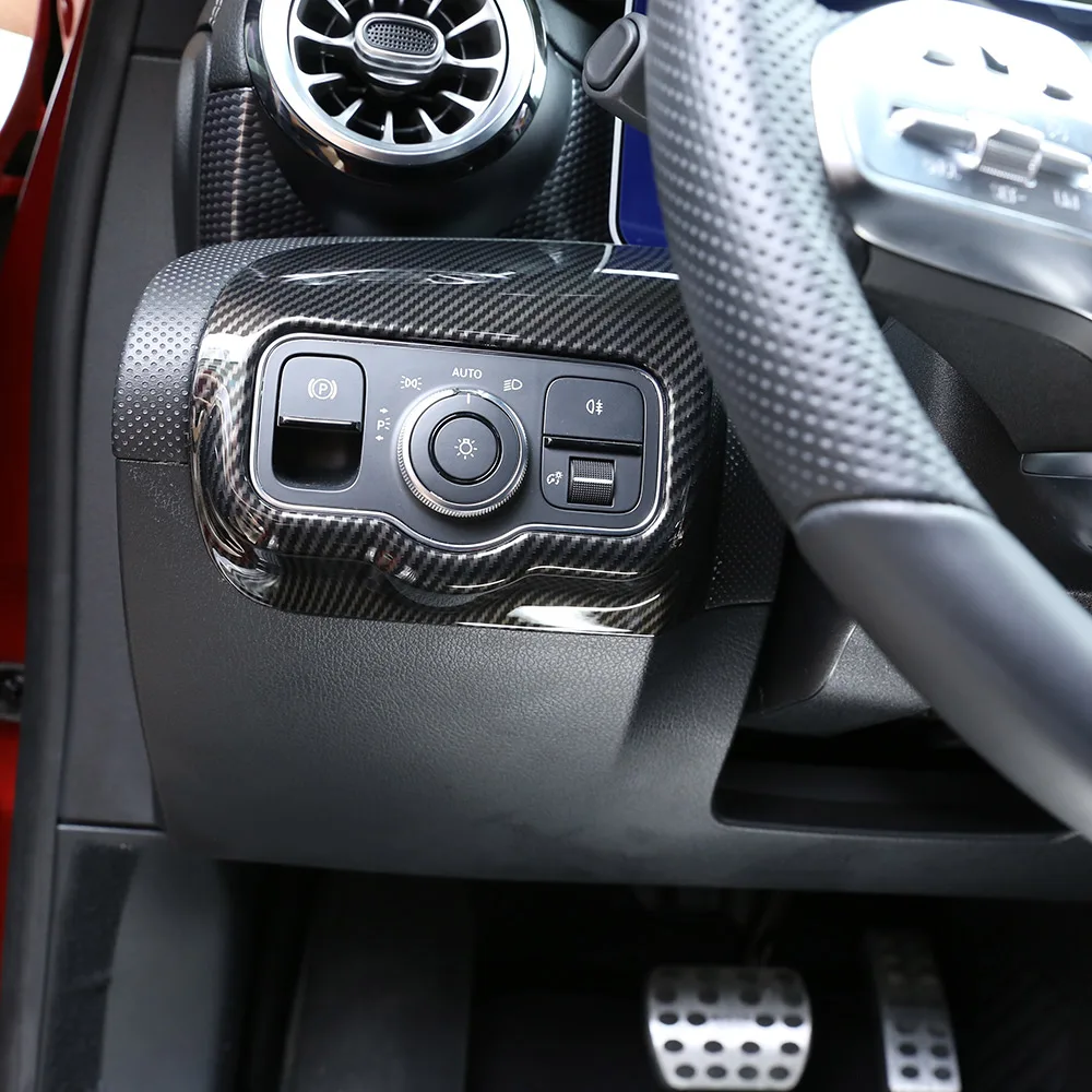 Стильная рамка переключателя автомобильной фары из углеродного волокна ABS для