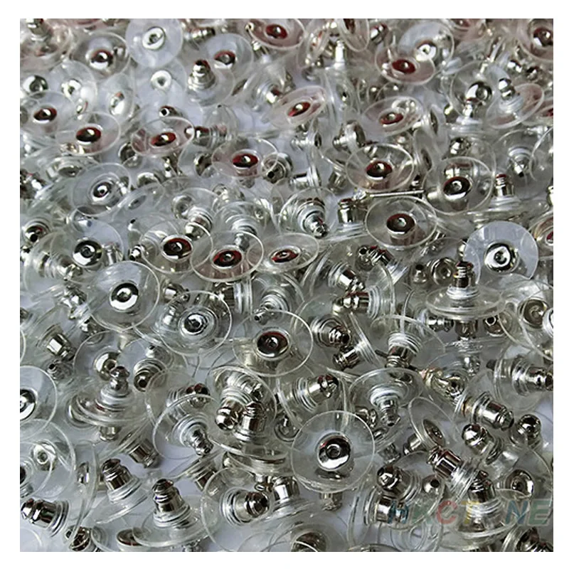 Earring Back Stoppers Silicon Stud Ear Post Nuts Jewelry Findings Components Ear Plugging Blocked 100 Pcs earring back stoppers