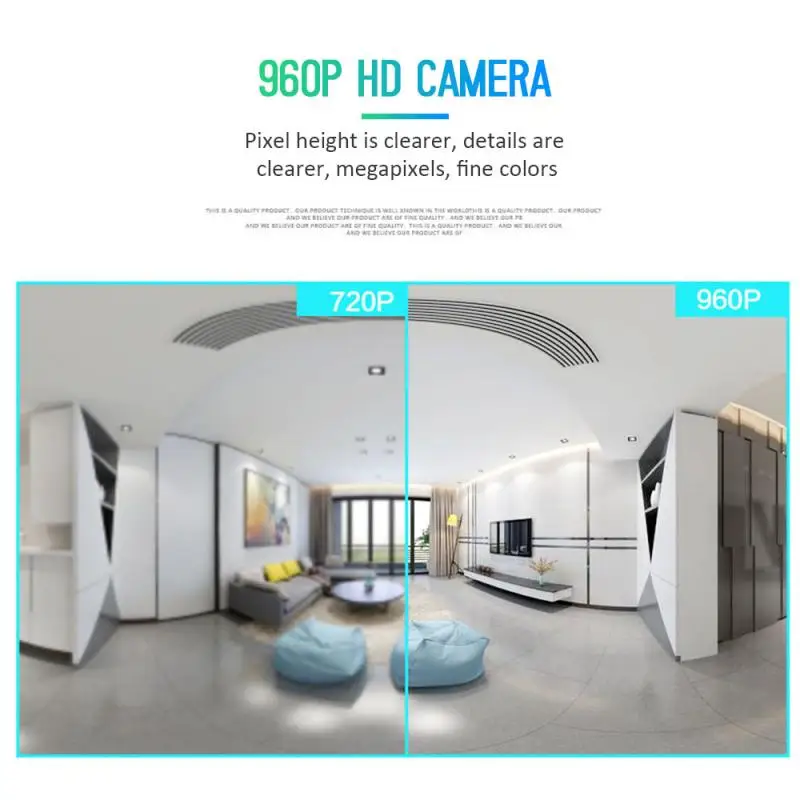 HD 360 градусов панорамный Широкий формат Мини Cctv Камера Smart IPC Беспроводной типа «рыбий глаз» 960P HD проектор для домашнего ИК-камера WIFI для защиты детей и домашних животных безопасности