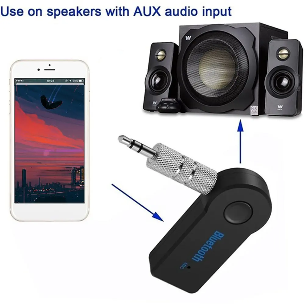 Car Aux Wireless Receiver 3.5Mm Wireless Car Audio Player Wireless Handsfree Call Adapter Aux Receiver 3.5Mm