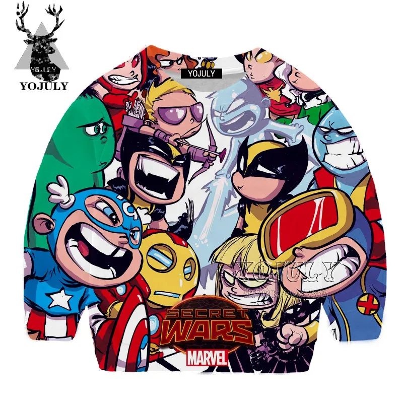 YOJULY The Avengers Harajuku 3D gedruck/Детский свитер модная детская одежда с круглым вырезом для мальчиков и девочек-подростков Kawaii SW116 - Цвет: 14