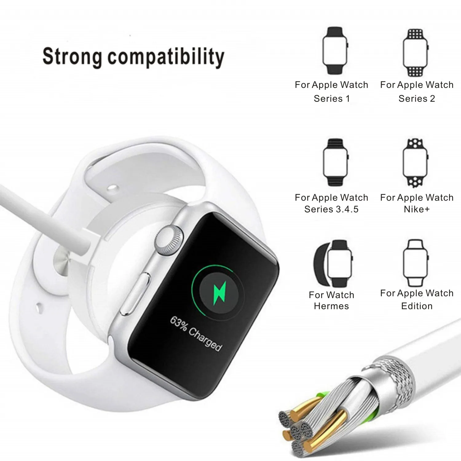 Phone Watch Charger Micro USB Type-C Android 4in1,3in1,2in1 Charging Cable Dock For iphone Apple Watch  iWatch Xiaomi Samsung