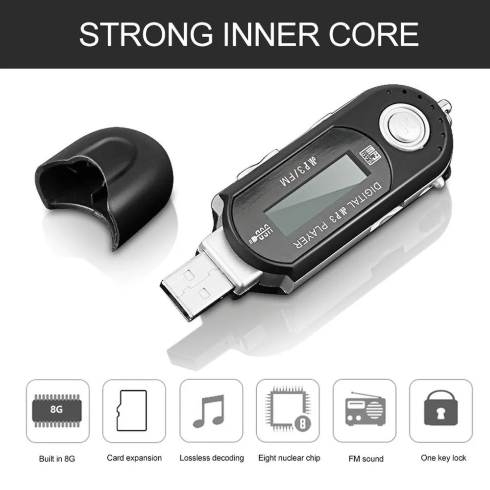 Мини USB MP3 музыкальный плеер цифровой ЖК-экран Поддержка 32 Гб TF карта и fm-радио с микрофоном портативный mp3-плеер