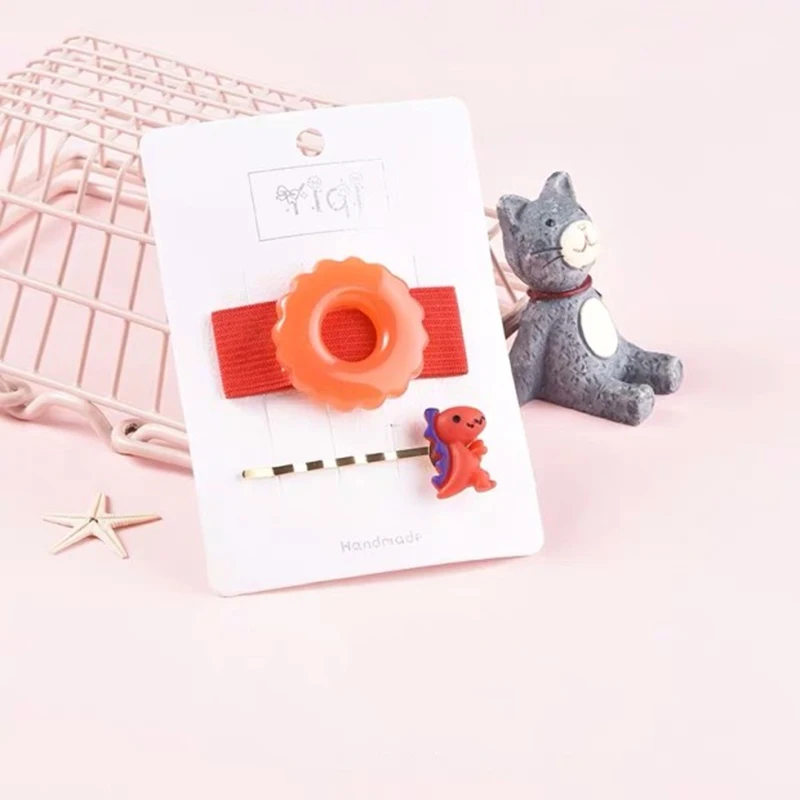 Orange M MISM, новинка, 2 шт., Желейный цвет, Пончик, заколка для волос, набор для детей, милый Подсолнух, заколки, заколки, Детские аксессуары для волос - Цвет: Orange