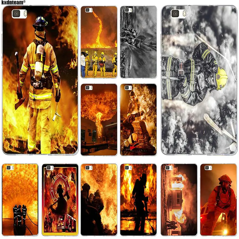 Soft TPU Mobile Phone Accessories for Huawei P8 P9 P10 Mate 10 Pro Y5 Y6 Y3 II Y7 Honor 6X 7X 9 Lite Emt Fireman Fire Rescue | Мобильные