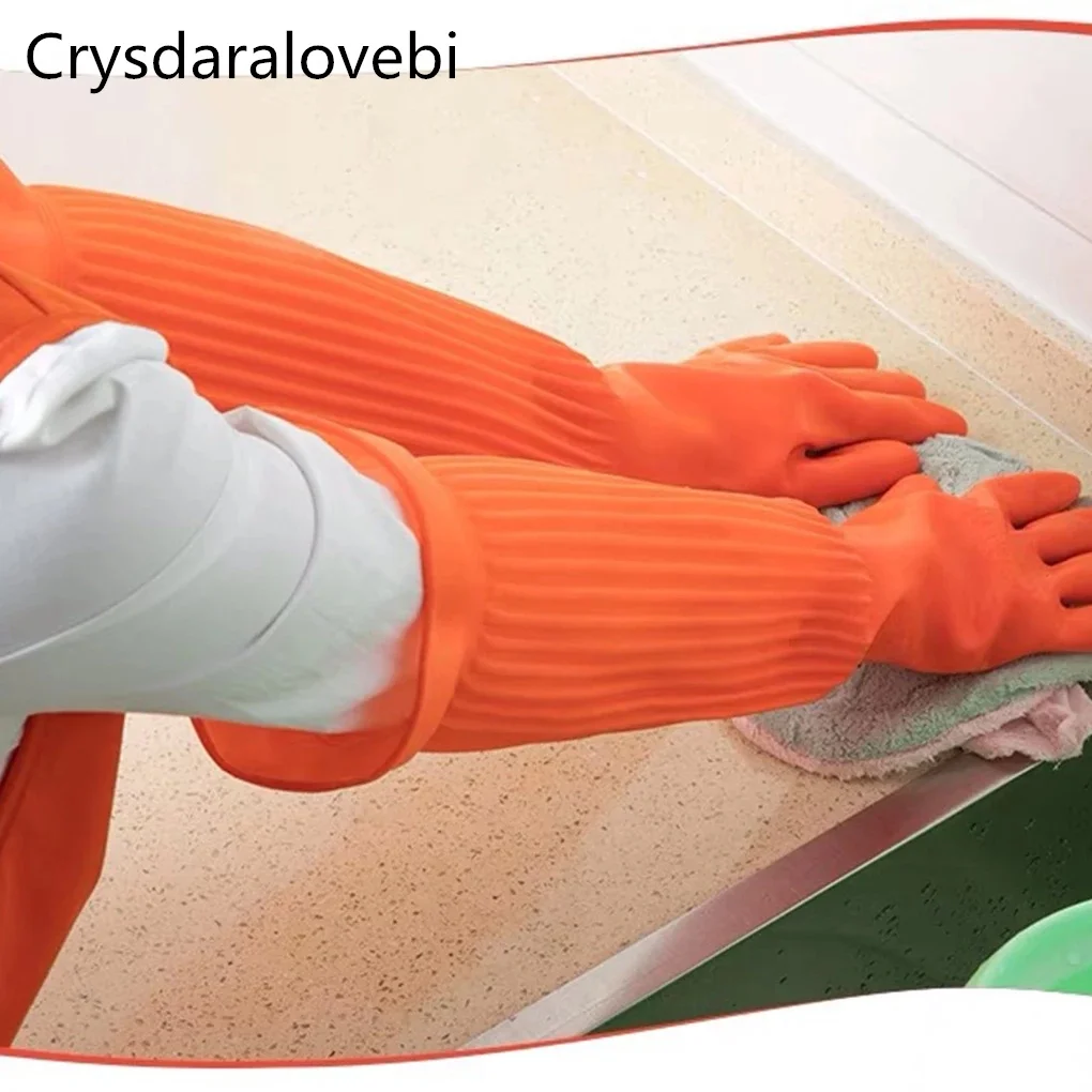 1pc Lengthen Ultra Long 45/55cm Waterproof Rubber Gloves Bowl Dish Latex Gloves Rubber Wash Car and Do Housework