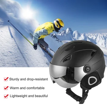 

New Arrival Unisex Snowboard Helmet Winter Warm Skiing Safety Helmet Protection Cap Half-covered Ski Helmets With Goggles Visor