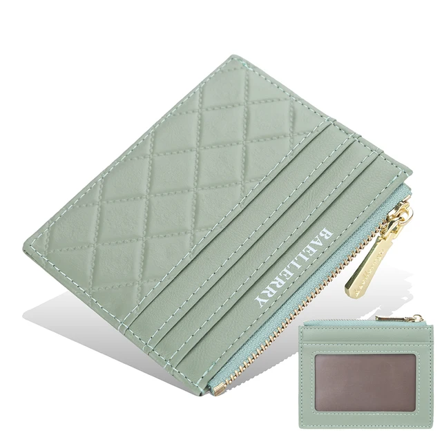 Women Small Wallet Credit Multi-Card Holder Package Fashion PU Function Zipper Ultra-Thin Organizer Case Student Lady Coin Purse sky blue