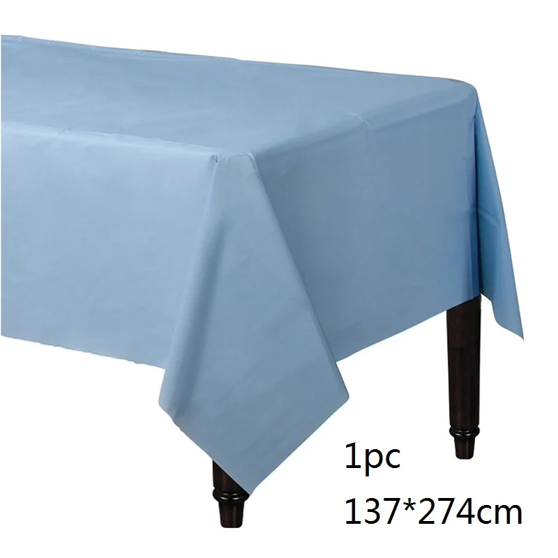 blue tablecloth Детский душ девочка или мальчик пол раскрыть баннер воздушные шары одноразовые набор столовых приборов для детей день рождения украшения принадлежности - Цвет: blue tablecloth