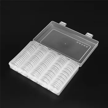 

Portable Round Storage Box 100PCS 27mm Coin Cases Capsules Holder Applied Clear PS Material Clear Transparent Scratch Resistance