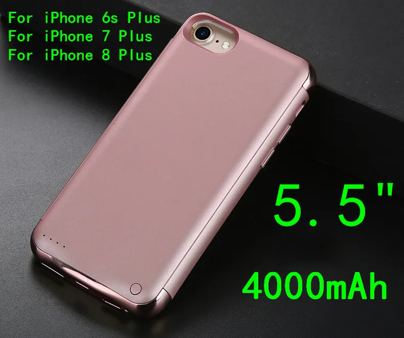 3500/4000mAh зарядное устройство чехол для iPhone 6 6S 7 8 Plus power Bank ультра тонкий внешний резервный аккумулятор покрытие матовая кожа Чехол - Цвет: 5.5inch-Rose