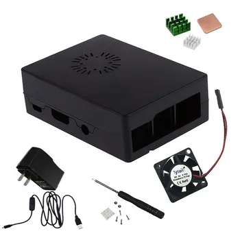 

Raspberry Pi 3b+ 3rd Generation Box Black Case + Screwdriver + Heat Sink + Fan + Power Kit