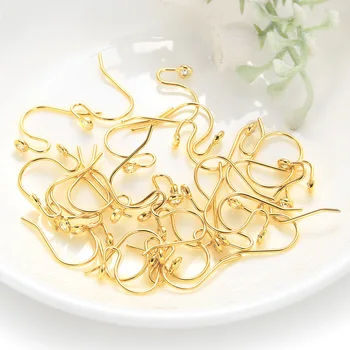 

(48) 6PCS 15x17MM 24K Gold Color Plated Brass with Zircon Earring Hoop High Quality DIY Jewelry Making Findings Accessories