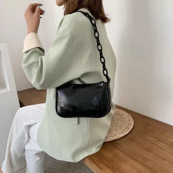 

Bags For Women 2020 Alligator Pattern Handbag Women PU Leather Solid Color Totes Shoulder Bag Luxury Handbags Women Bags Bolsas