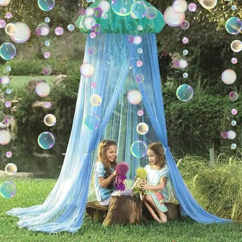 Under The Sea Party Decorations Colorful Bubble Garlands Ocean Themed Party Circle Hanging Banner Mermaid Birthday favor party decorations
