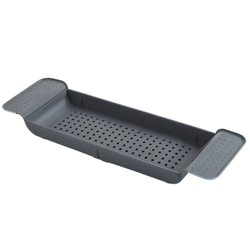 

Multipurpose Plastic Adjustable Bathtub Tray Shower Wine Glass Book Holder Kitchen Tool Drain Basket Bath Kitchen Accessories Bl