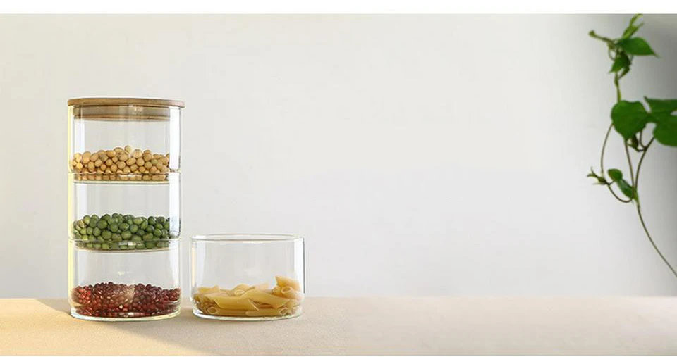 Стеклянные баночки и крышки креативные штабелируемые влагостойкие бутылки для хранения приправ кухонные пищевые фруктовые салатники рождественские банки для конфет