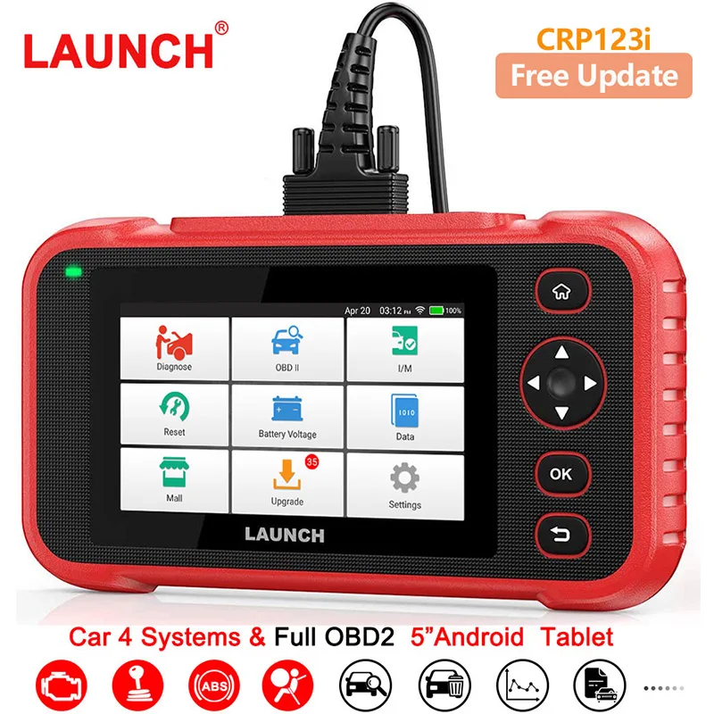 

LAUNCH CRP123i OBD2 Diagnostic Tool Auto Car Scanner Engine ABS SRS Transmission Airbag OBD Automotive Code Reader Free Update