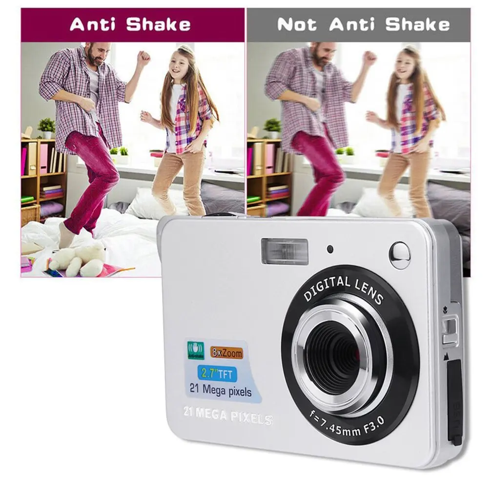 2.7 Inch digital camera TFT LCD Display 18MP/21MP 8x Zoom HD Video Camera Anti-Shake Camcorder Video CMOS Micro kids Camera