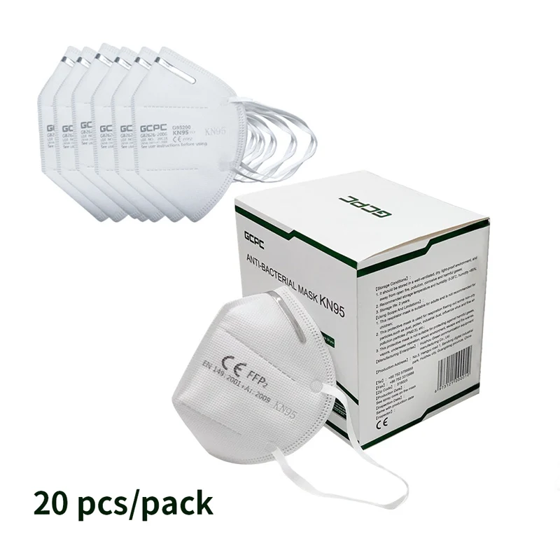 

KN95 Face Masks Anti-Baterial Mask 4 Layers Face Mask Anti-Dust 20 Piecs/Pack