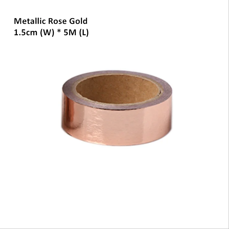 Yaa03 Rose Gold 5 м* 1,5 см DIY Металлик розовое золото Васи бумажная лента рулон подарочная упаковка ремесла Скрапбукинг наклейка Клейкая Лента Свадебная вечеринка Fav - Цвет: Yaa03 Rose Gold