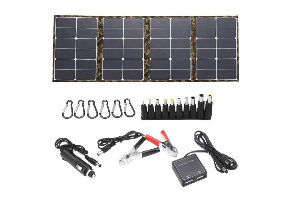 120W Foldable Solar Panel Charger Kit for Portable Generator Power Station 120W Foldable Solar Panel Charger Kit for Portable Generator Power Station Cell Phone and Laptop Power Trailer Camper RV Boat