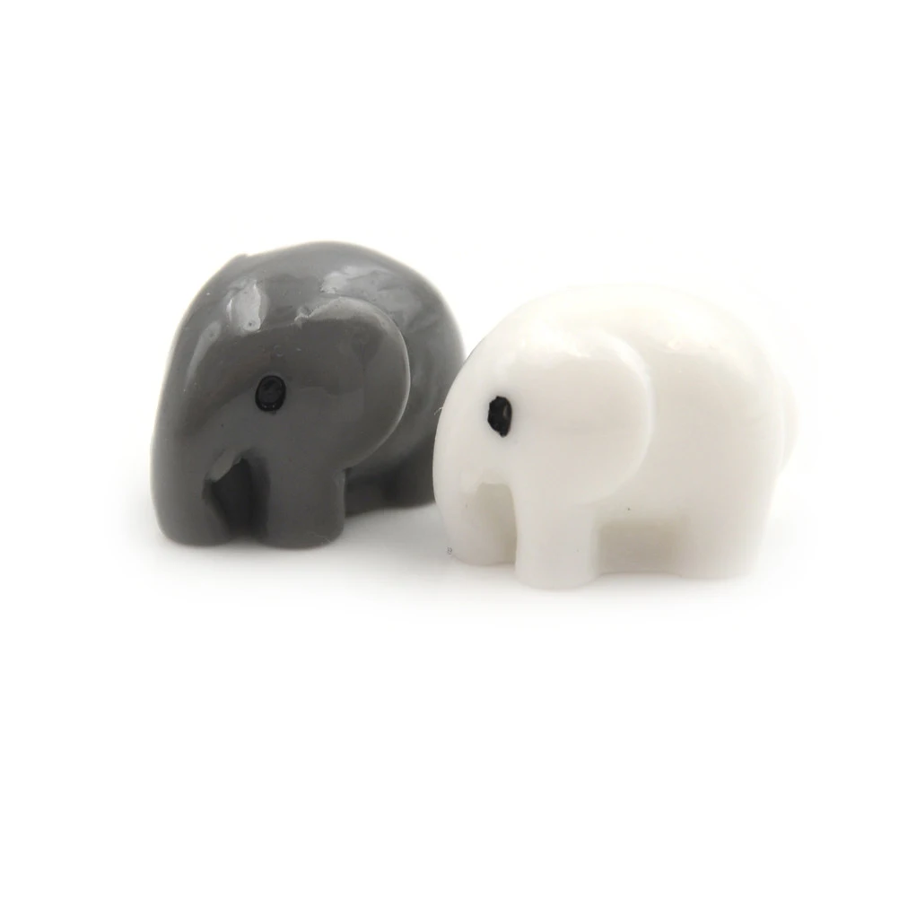 Mini 2cm Kawaii Resin Elephant Figurine Wedding Decoration Bonsai Miniature Fairy Garden Ornaments Craft Animals Decor 5pcs/lot