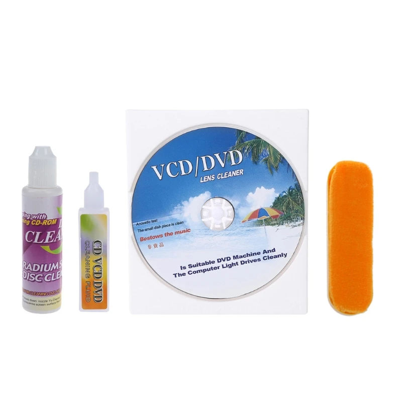 Blu Ray Lens Cleaner 4 in 1 DVD VCD-ROM Lens Cleaner Compact Disc Dry/Wet Lens Cleaning