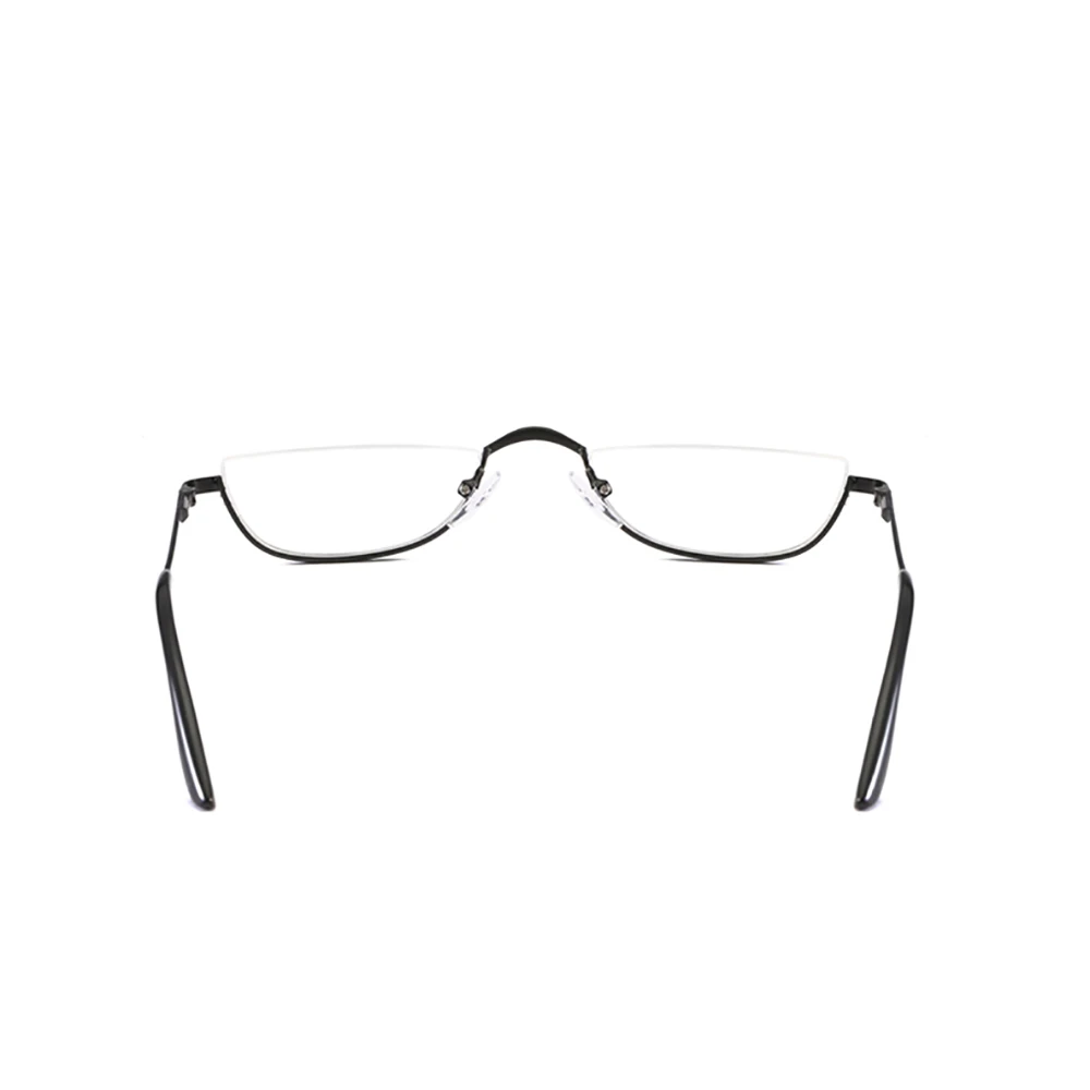 May Flower Cat Eye Lesebrille Metall Halbrahmen Presbyopiebrille Ultraleichte kleine randlose Hyperopiebrille Leser +2 – Detail 8