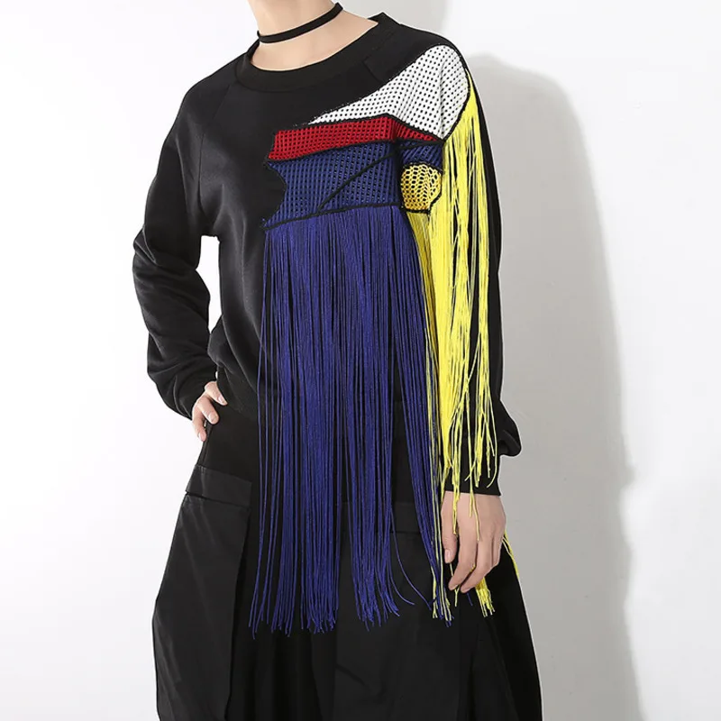 

XUXI Spring Festival Coincides With Patchwork Jersey Borlas Sweatshirt Personality Round Neck Long Sleeve 2020 To Major FZ0666